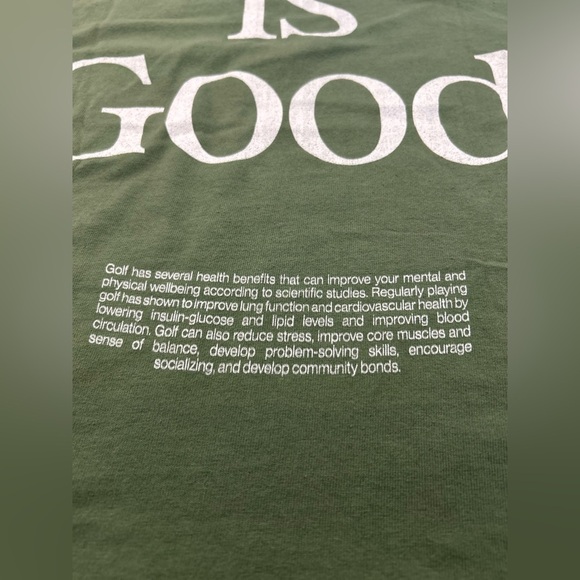 URBAN OUTFITTERS Green Golf is Good T-Shirt with Smiley Face - Picture 8 of 10